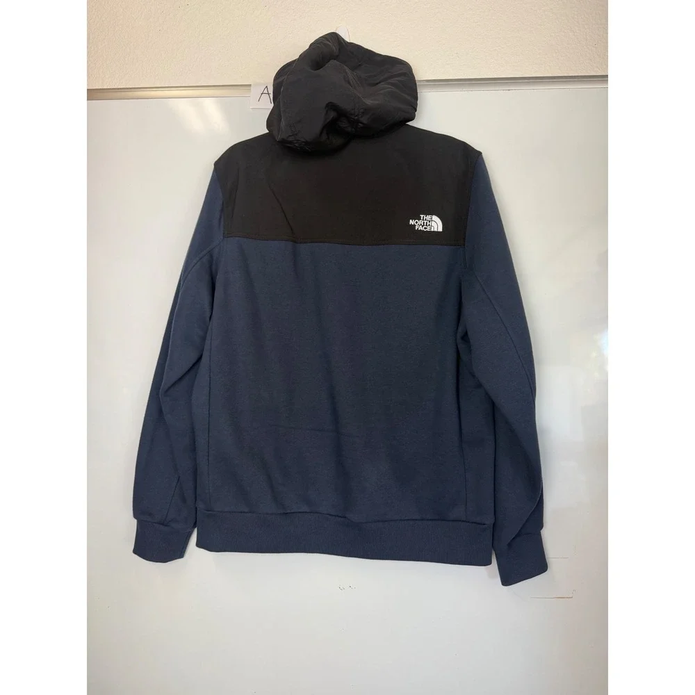 The North Face Mens Navy Black Colorblock Snap Zip Hooded Jacket Large
